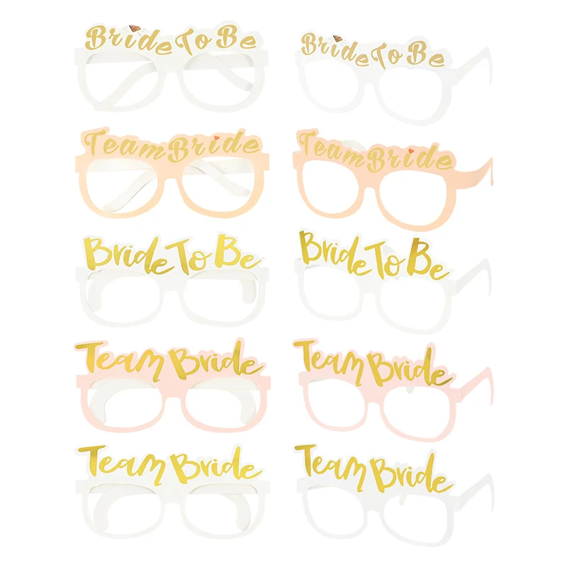 

10/20pcs Bachelorette Party Paper Glasses Bride To Be Team Bride Glasses Wedding Decoration Bridal Shower Hen Party Photo Props