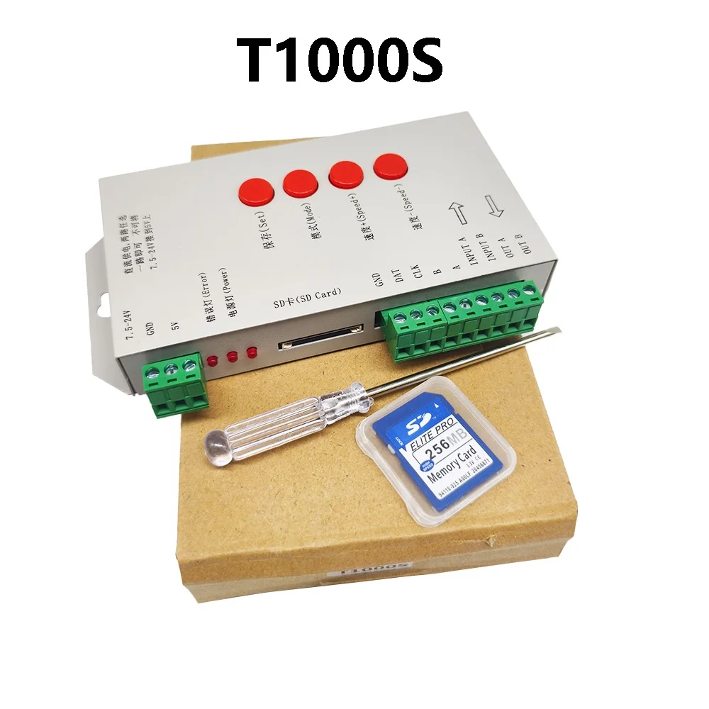 Фото T1000S SD-карта RGBIC Светодиодный пиксельный контроллер WS2801 WS2811 WS2812B LPD6803 Матрица светодиодной ленты 2048 пикселей Программный контроллер DC5V-24V №1