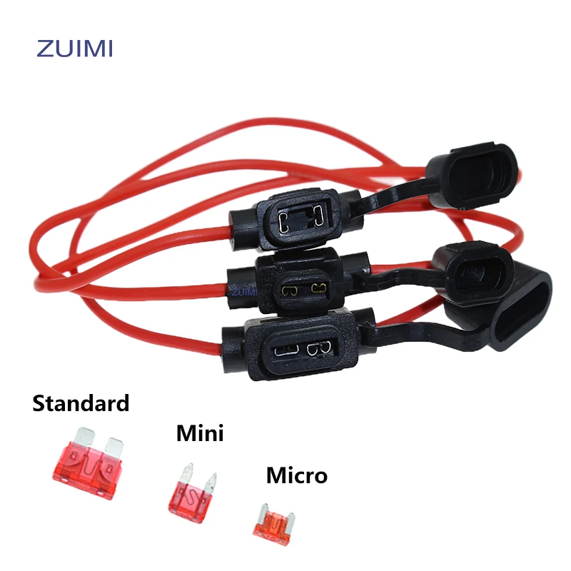 

12V Car Waterproof Fuse Holder Socket TAP Adapter Micro/Mini/Standard ATM APM With 10A Blade Car Auto Motorcycle Motorbike Fuse