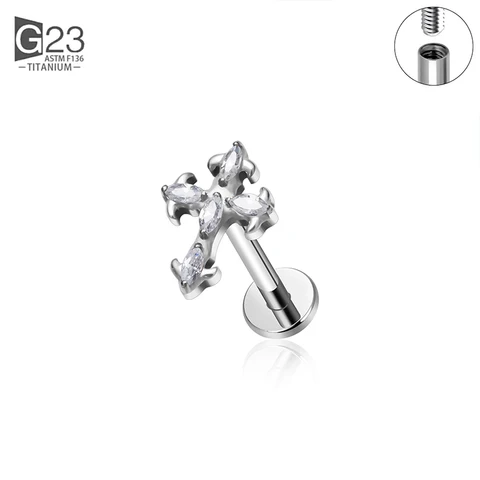 Титановые серьги-шпильки UHERA Zircon