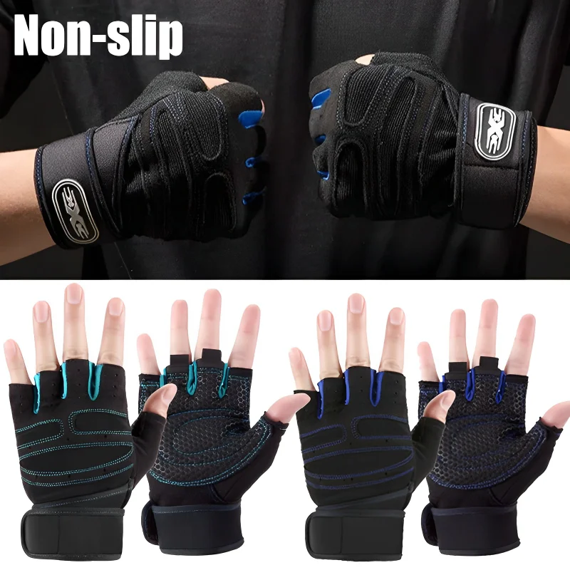 

Mens Half Finger Gym Weight Lifting Gloves Fitness Sport Training Heavyweight Workout Wrist Wrap Weight Lifting Exercise Gloves