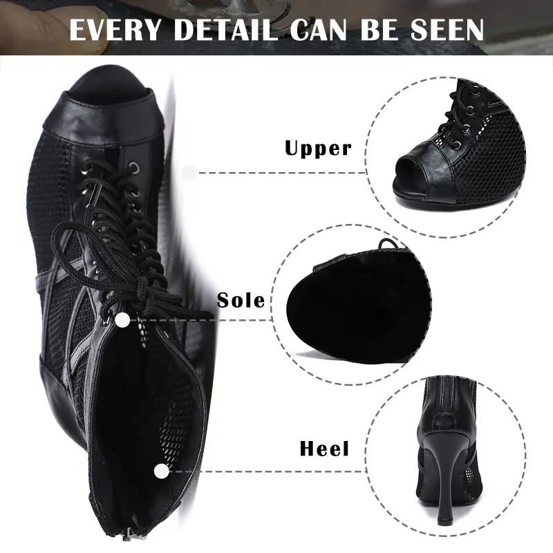 SWDZM Women Latin Dance Shoes High Quality Tango Dance Booties Women Sasa Dancing sexy high-heeled Jazz Boots Ladies