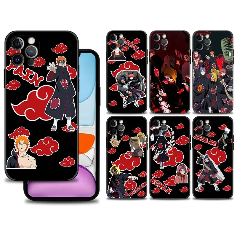 

Phone Case For iPhone 11 13 12 Pro Max Mini for iPhone 11Pro 13Pro 12Pro X XS XR 6 6S 7 8 Plus Coque Nime Naruto Akatsuki Sect
