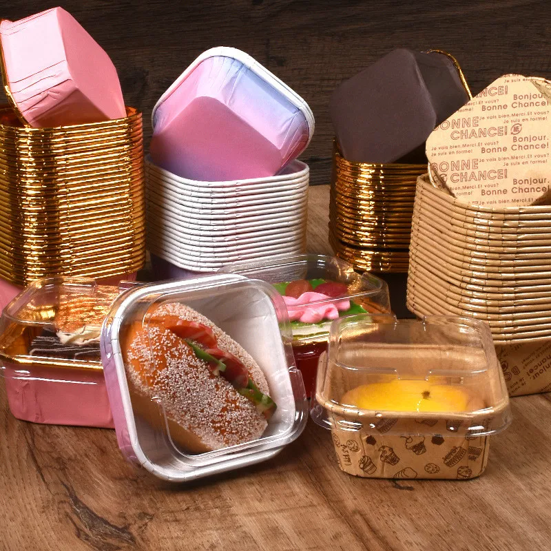 

Формы для кексов и кексов, формы для выпечки на день рождения, бумажные формы для выпечки, лайнер, коробка, 50 шт., бумага для кексов Panetton, маффины, прямоугольные кексы