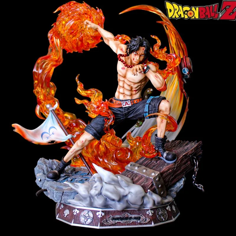 

42cm One Piece Portgas D Ace Figure Gk Fire Punch Ace Pvc Anime Scene Statue Action Figure Toys Collectible Doll Kid Statue Gift