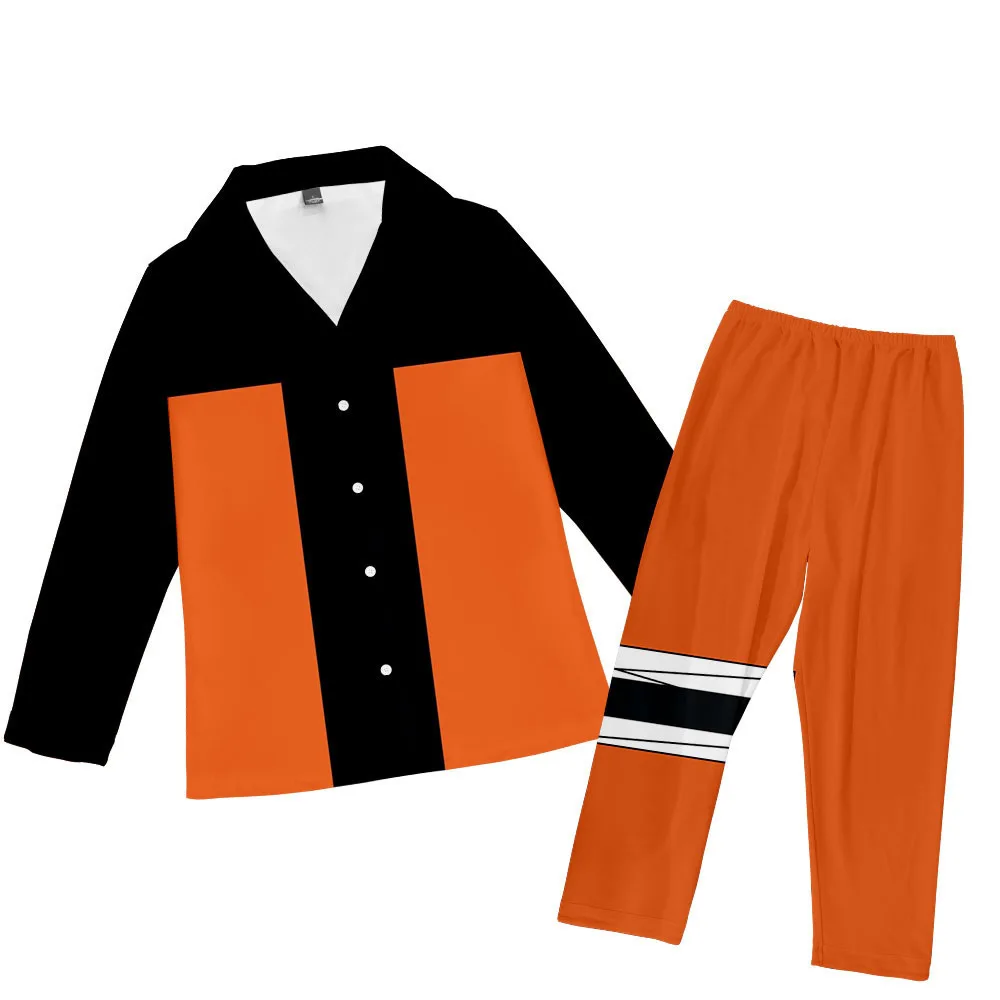 

Cosplay Akatsuki Summer Silk Women Long Sleeve Pajamas Sets With Pants Silk Pijama Home Sleepwear Satin Hip Hop Pyjamas Clothes