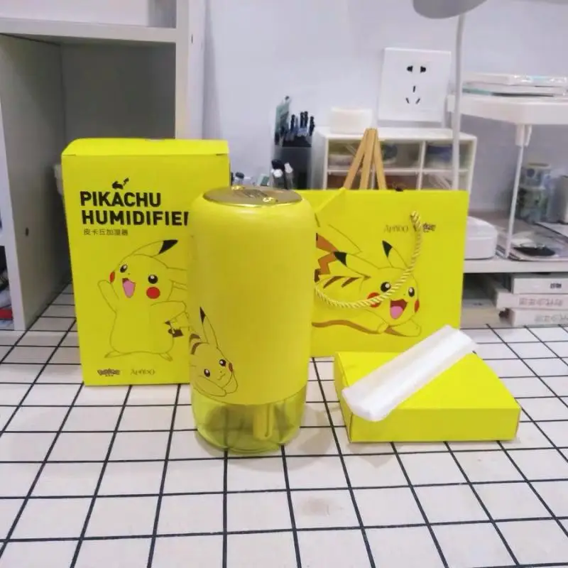 

Pokemon Pikachu Humidifier Household Night Light Mute Small Steam Atomizer Wireless Humidify Long Battery Life Girlfriend Gift
