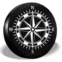 1pcs car 14 17inch compass logo spare tire cover pvc pu tyre wheel valve covers for mitsubishi jeep accessories