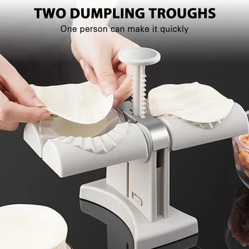 Dumpling Maker Machine Kitchen Gadget Accessories Double Head Press Dumplings Mold DIY Empanadas Ravioli Mould Baking Tools