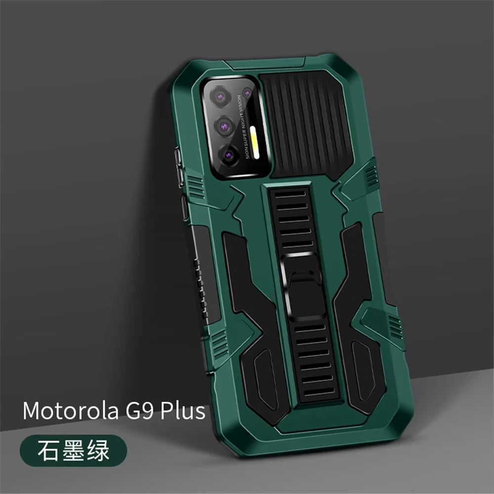 

Moto G9 Plus For Motorola G9 Plus Case Anti-knock Bumper Armor Stand Cover For Moto G8 Power Lite G6 Play E7 Plus E E6S 2020 E5
