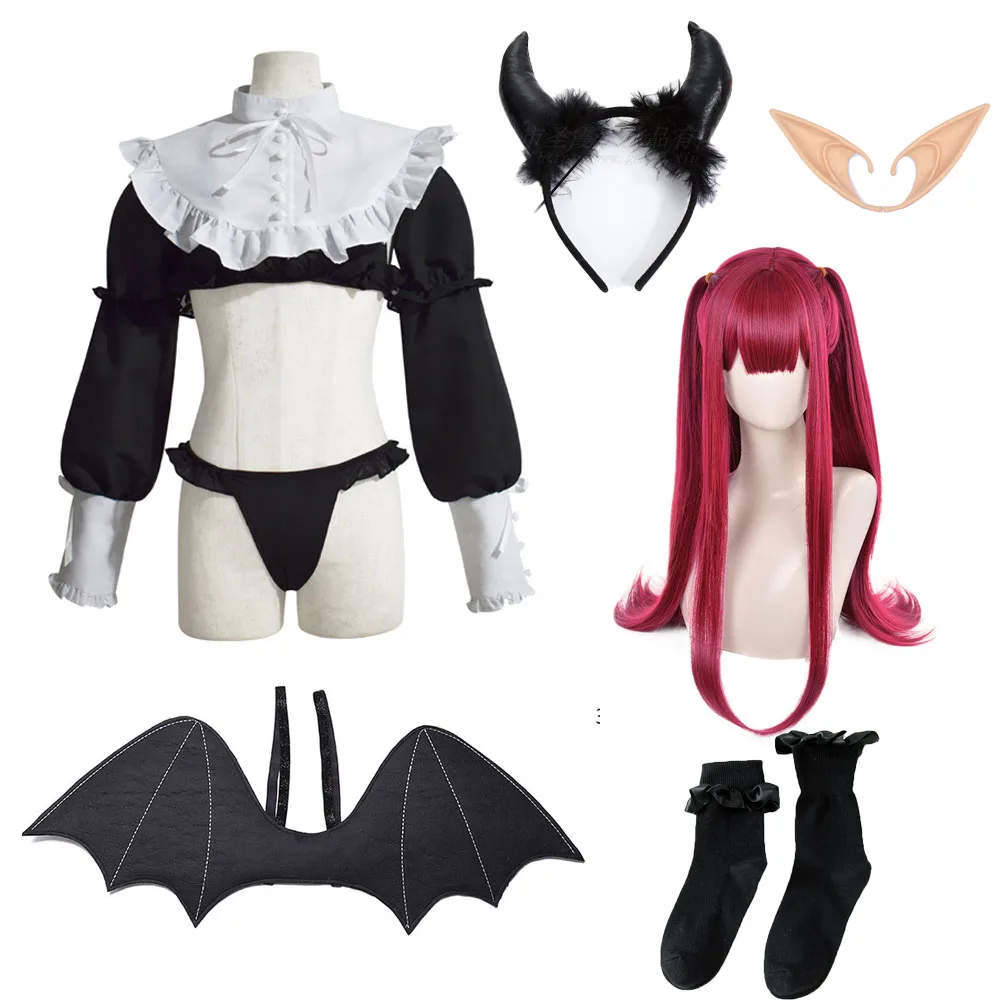 

Rizu kyun Cosplay Costume Marin Kitagawa Wings Wig Uniform Outfit My Dress-Up Darling Suit Set Halloween Carnival