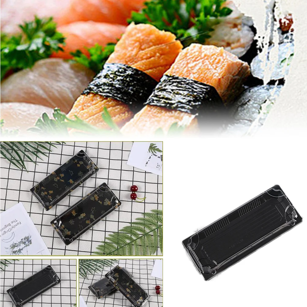 

Sushi Tray Box Containers Lid Party Platter Take Serving Japanese Prep Out Takeaway Dessert Go Sashimi Container Display Packing