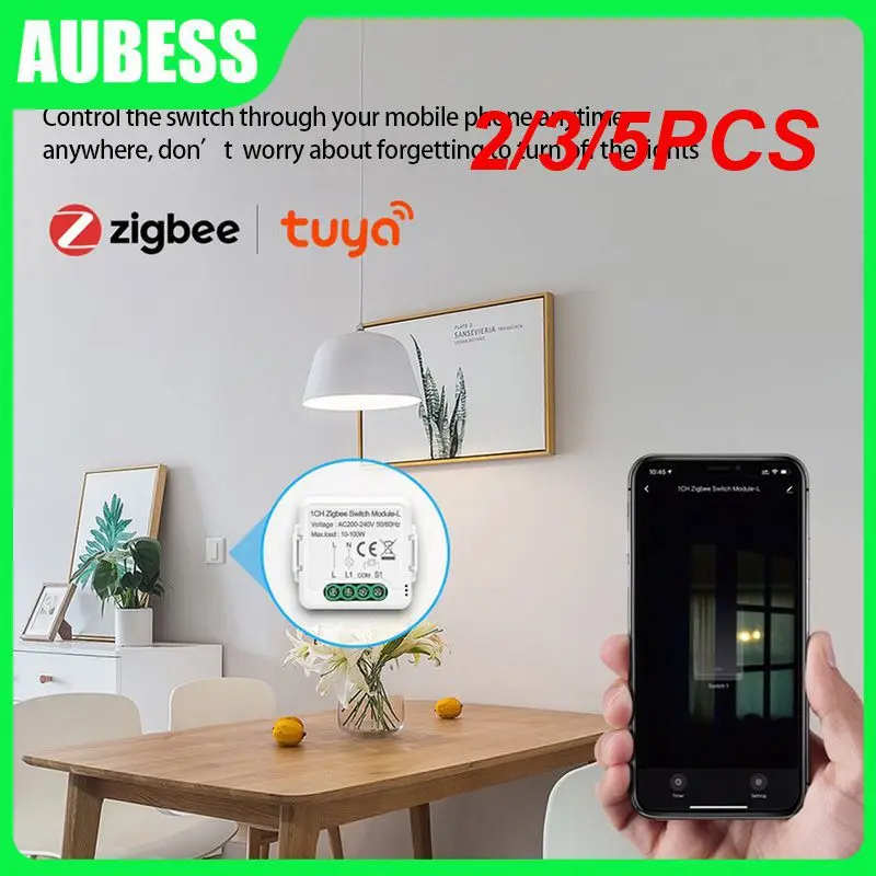 

2/3/5PCS Dimmer Tuya Wireless Light Switch Zigbee 3.0 Single Fire Switch Module 1/2/3way Mini Smart Breaker