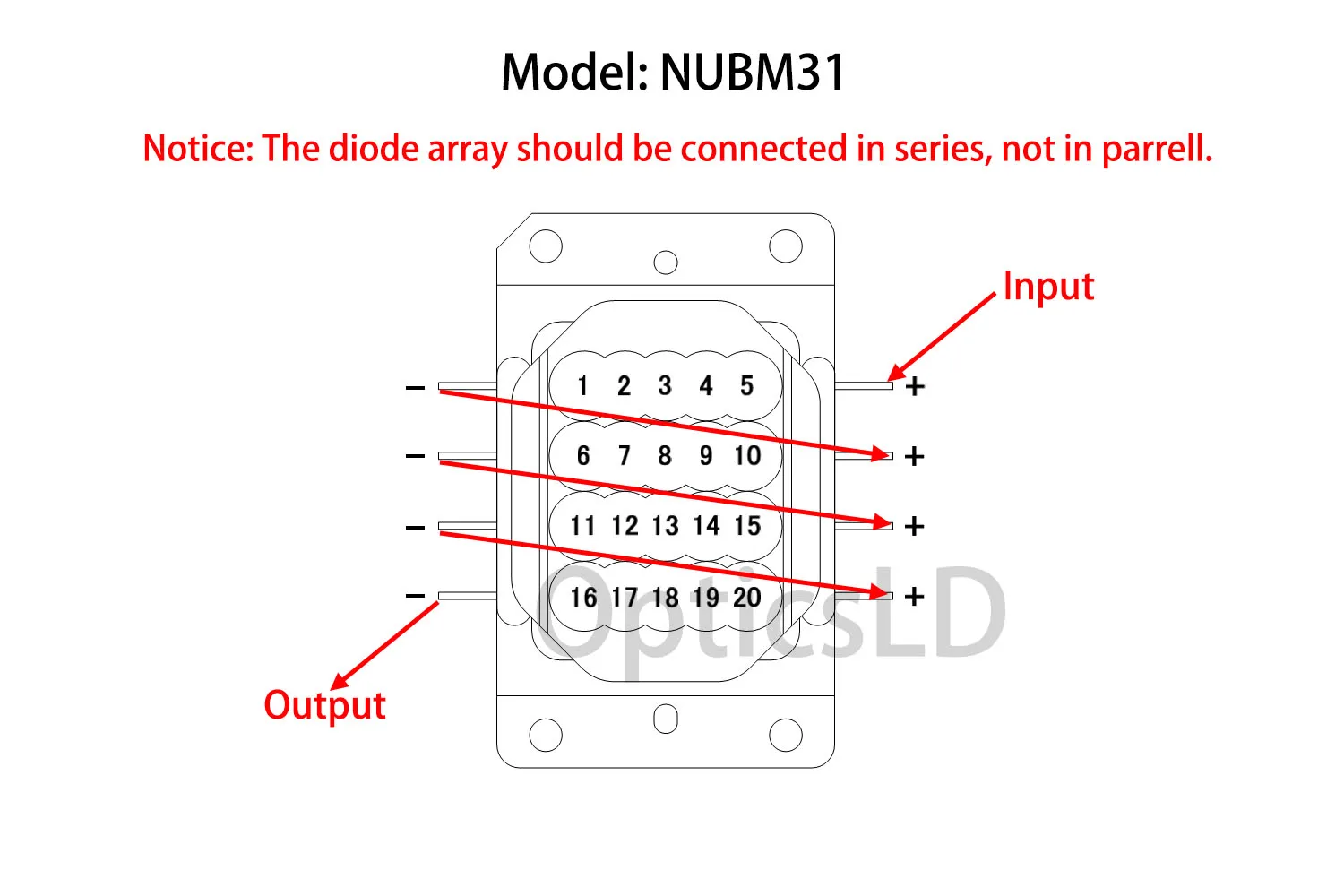 NICHIA NUBM31T/NUBM31 синий нм 95 Вт лазерный диод чип высокая мощность (оловянные булавки) |