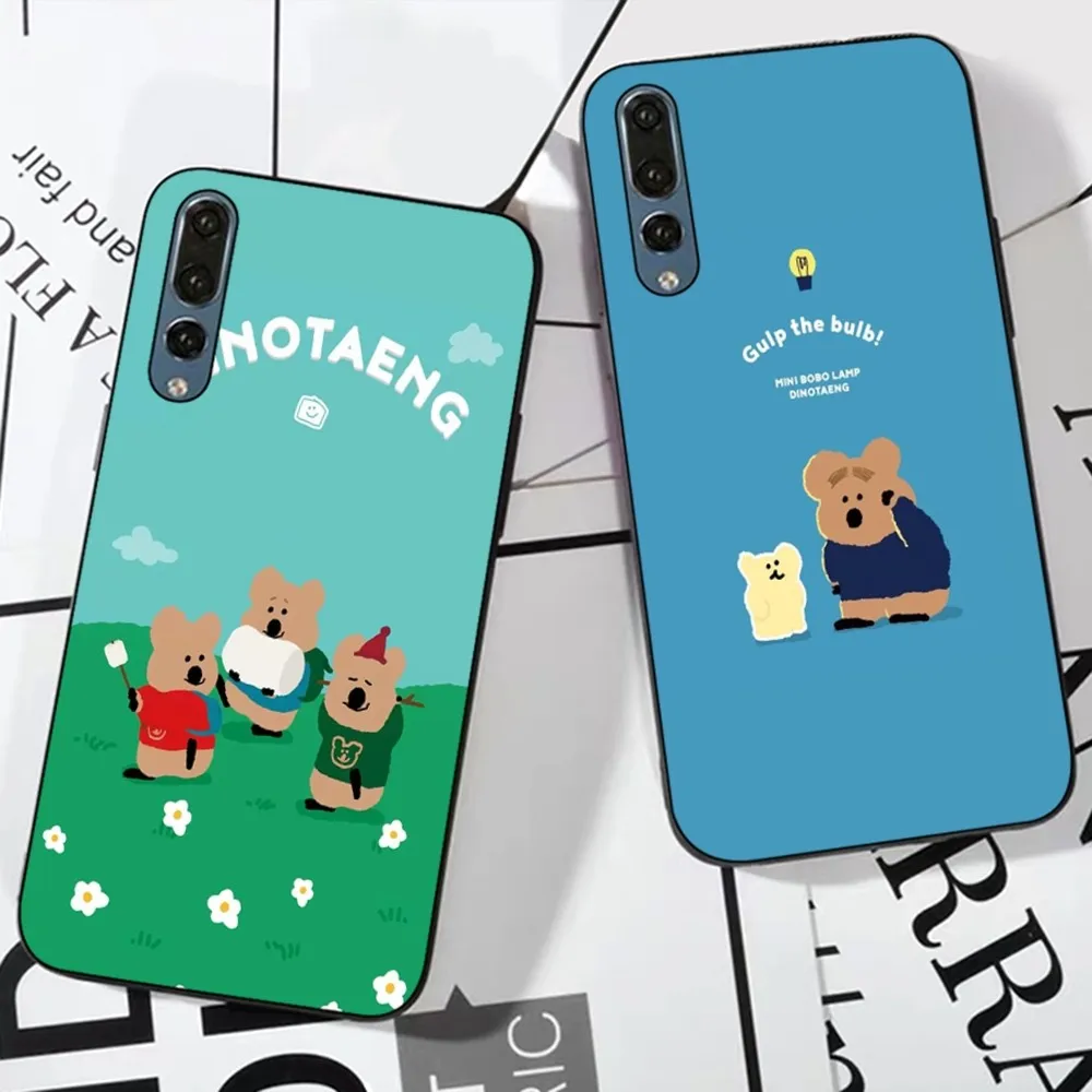 Cute D-Dinotaeng Bear Phone Case For Huawei P 8 9 10 20 30 40 50 Pro Lite Psmart Honor lite 70 Mate 20lite