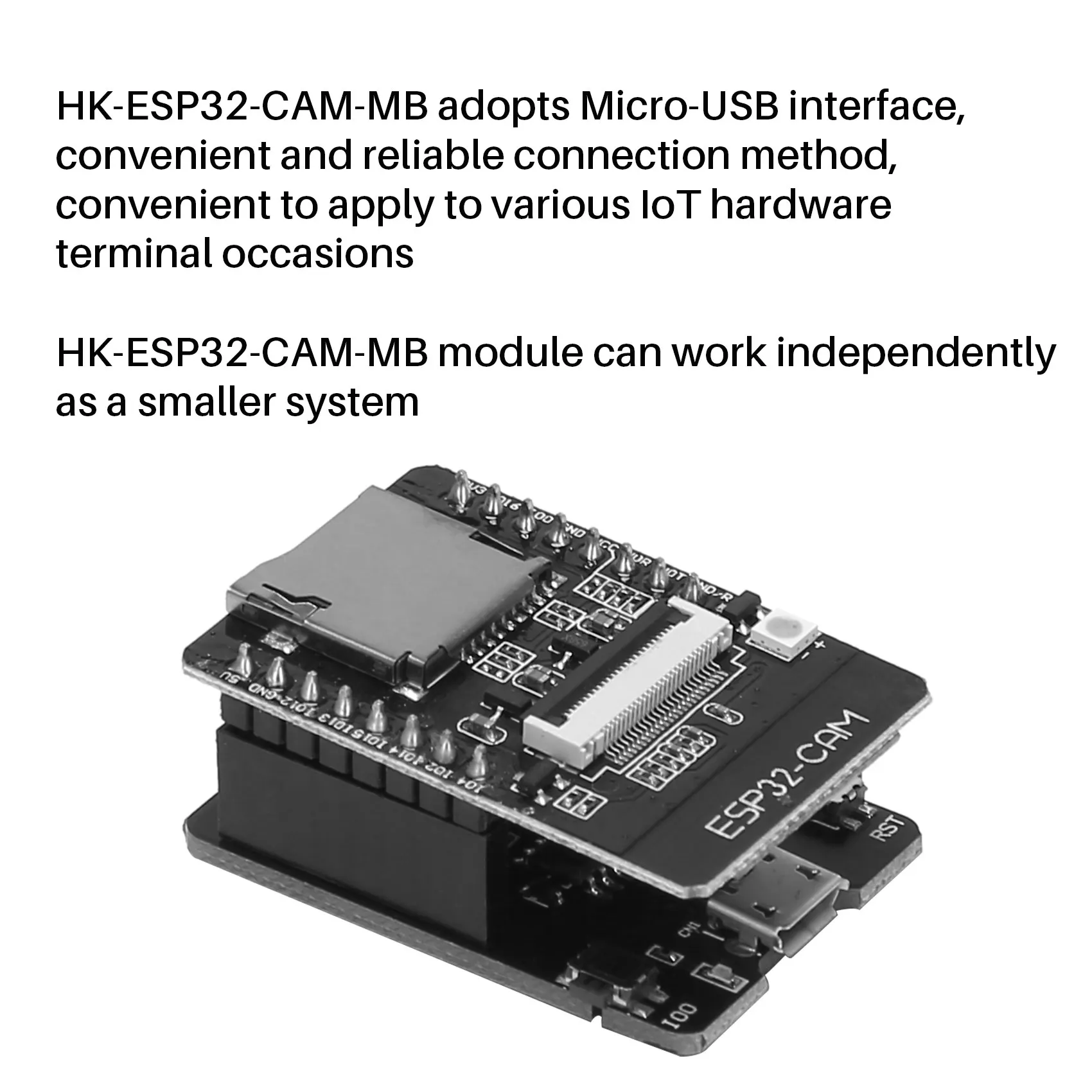 Плата Wi-Fi Bluetooth ESP32-CAM-MB Micro-USB к последовательному порта CH340G с режимом модуля камеры