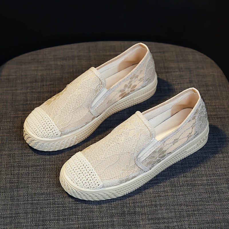 

2022 Women Shoes Fisherman Shoes Woman Mesh Breathable Flat Soft Bottom Womens Peas Shoe Womans Flats 3cm Heels Zapatillas Mujer