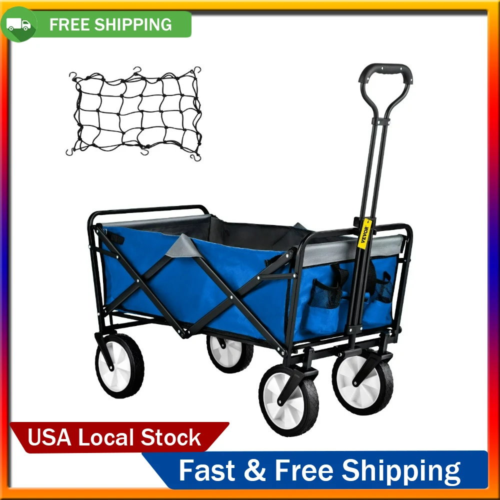 

Collapsible Wagon Cart ,Folding Wagon Cart 176 lbs Load Beach Wagon Oversized Wheels, Portable Folding Wagon Adjustable Handles