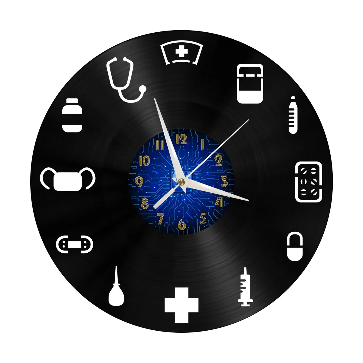 

Hospital icon Vinyl Wall Clock, Vinyl Record Clock Wall Art Silent & Non-ticking