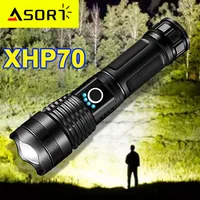 Powerful xhp70 flashlight 5 Modes usb Zoom led torch lantern 18650 or 26650 battery Best  for Camping, Outdoor, Emergency