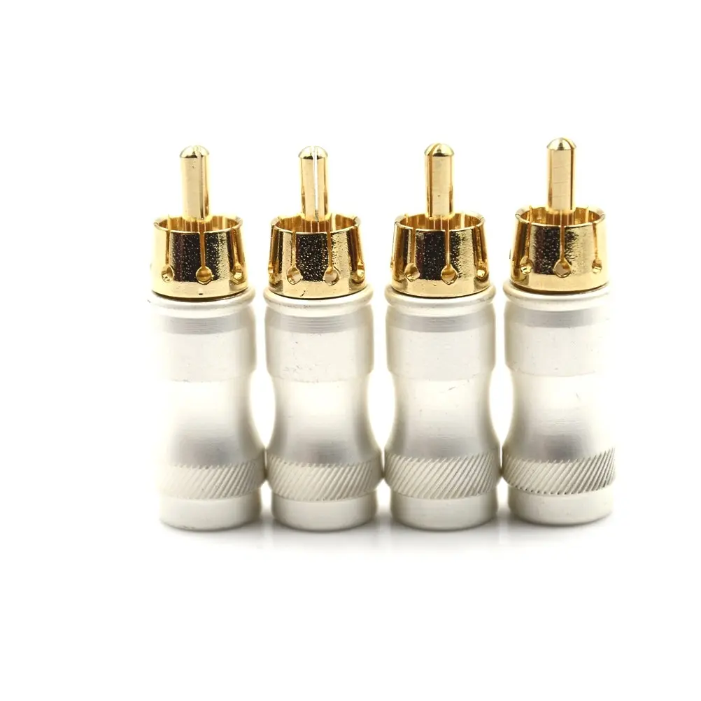 

4pcs RCA Male Plug HIFI Audio Cable Audio Video Connector Adapter For Cable DIY Plug Adapter