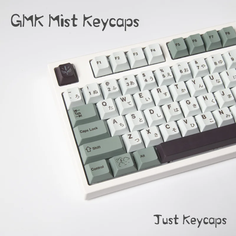 

1 Set GMK Mist Theme Key Caps For MX Switch Mechanical Keyboard PBT Dye Subbed Cherry Japanese Minimalist 141 Keys GMK Keycaps