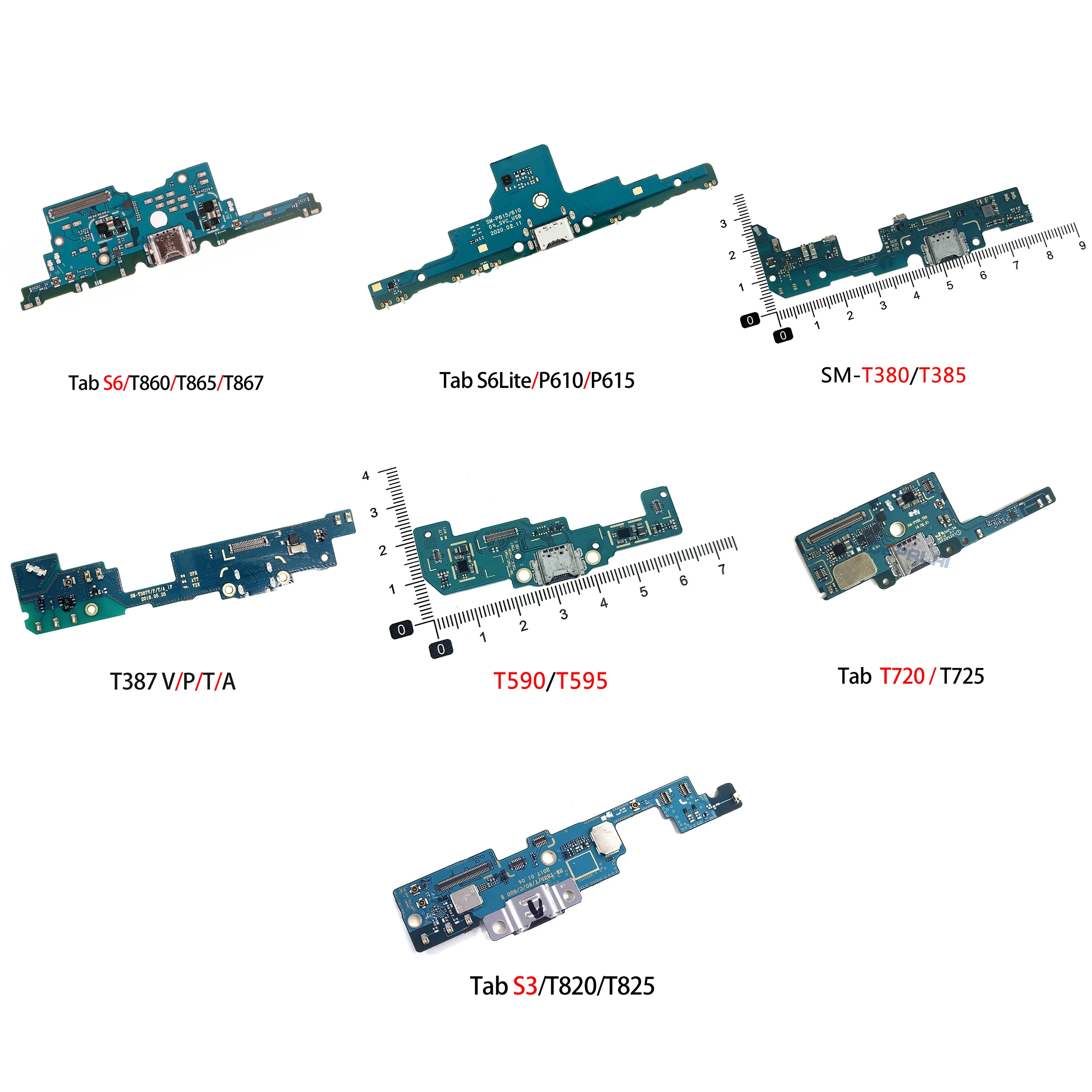

For Samsung Tab T380 T385 T387 T590 T595 S6 Lite P610 P615 T720 T820 T825 T860 Port Charger Connector Flex Cable Charging Board