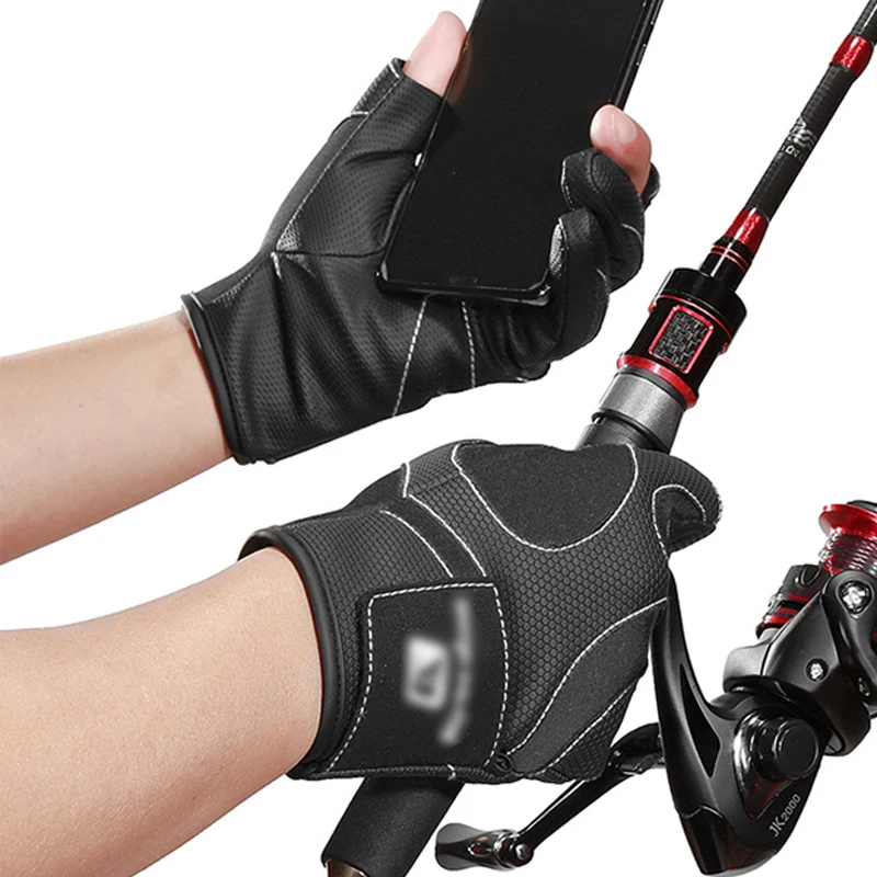 

Winter Outdoor Exposed Three-Finger Fishing Gloves Men's and Women's Non-Slip Sports Fishing Fitness Bicycle Riding Gloves