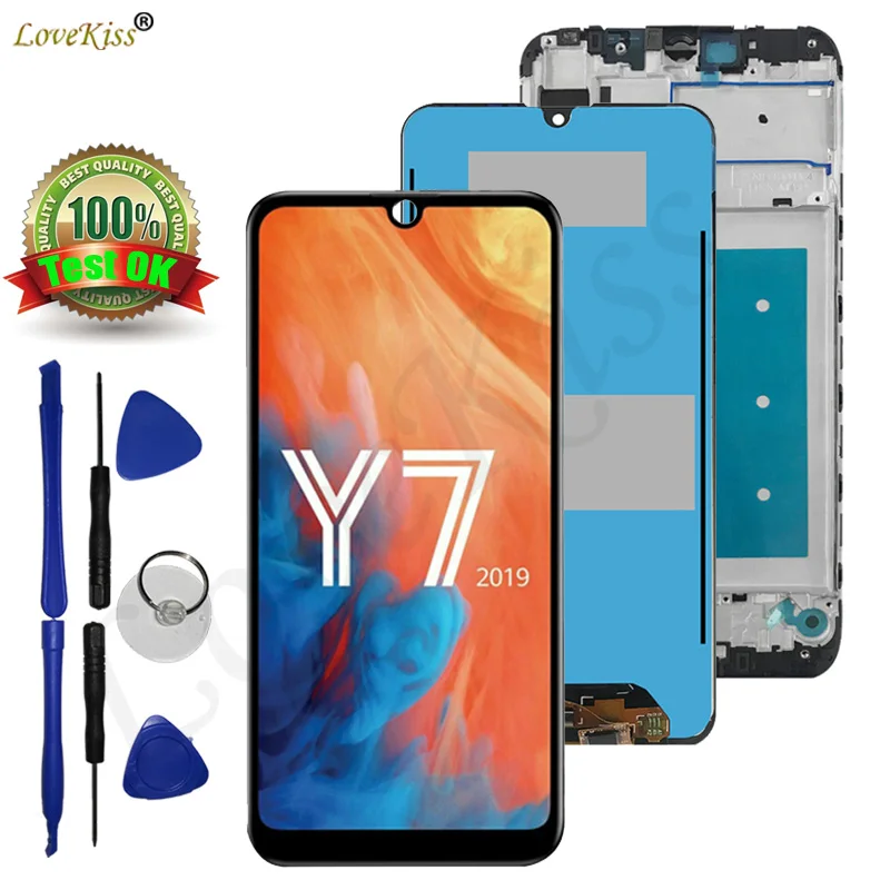 

For Huawei Y7 2019 DUB-LX1 DUB-LX3 LCD Display Touch Screen Digitizer Y7 Pro Prime 2019 LCD Sensor Frame Assembly Replacement