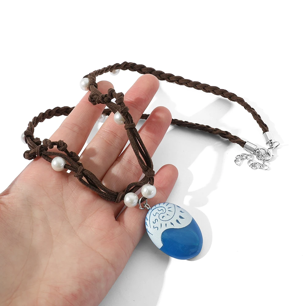 Ожерелье принцессы Моана из аниме-фильма плетеная кожаная веревка ручной работы