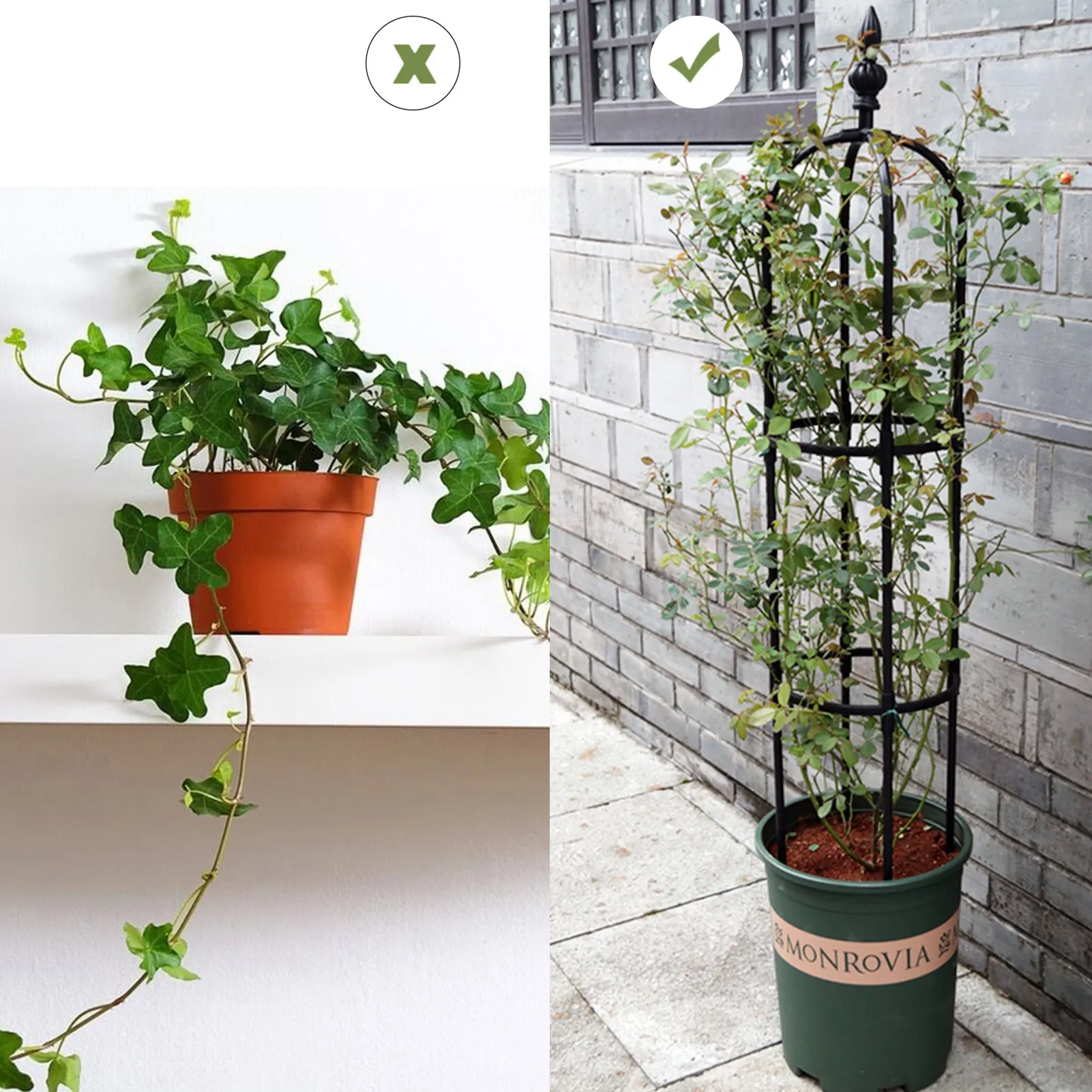 1PC Iron Garden Obelisk Climbing Plant Flowers Steel Frame Trellis Vines Floral Decor Yard Round Weather-Proof Brand - купить по