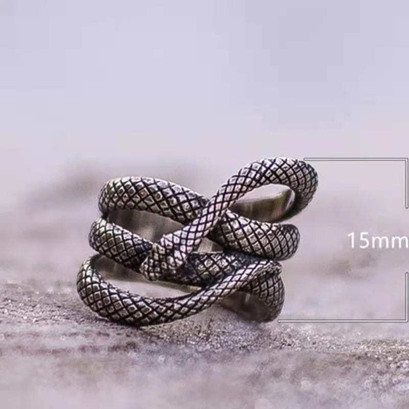 

Classic Fashion Ancient Silver Color Wave Snake Animal Female Male Alloy Ring for Women Men Party Jewelry Accessories