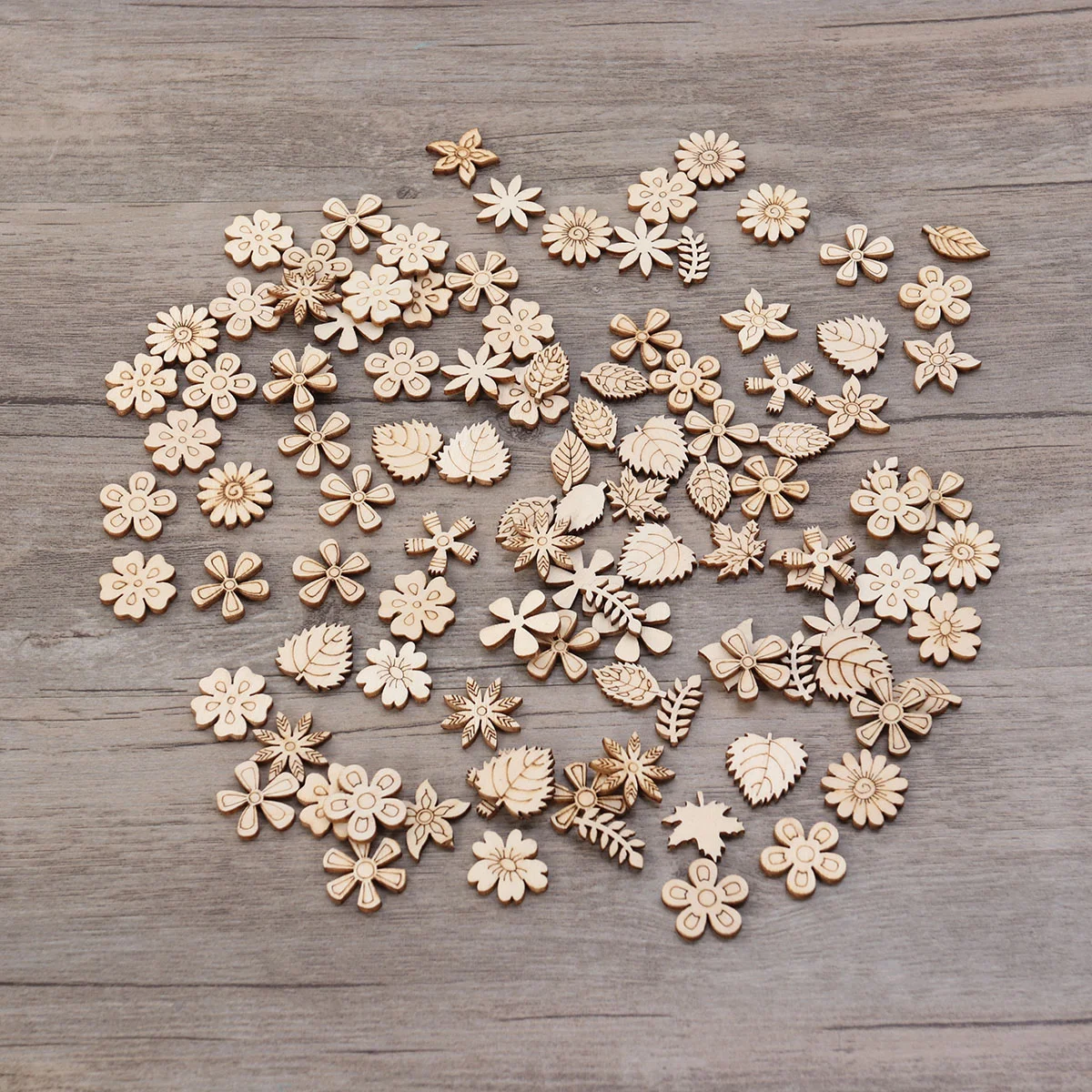 

Wood Wooden Flower Craft Shapes Cutouts Discs Cutout Slices Unfinished Crafts Pieces Embellishments Gift Leaf Tag Tags Pattern