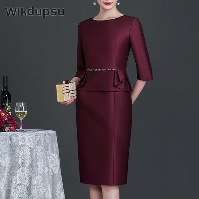 

Винтажное платье-карандаш, платья для матери невесты на свадьбу, официальное вечернее платье для женщин среднего возраста, женская одежда, наряды большого размера