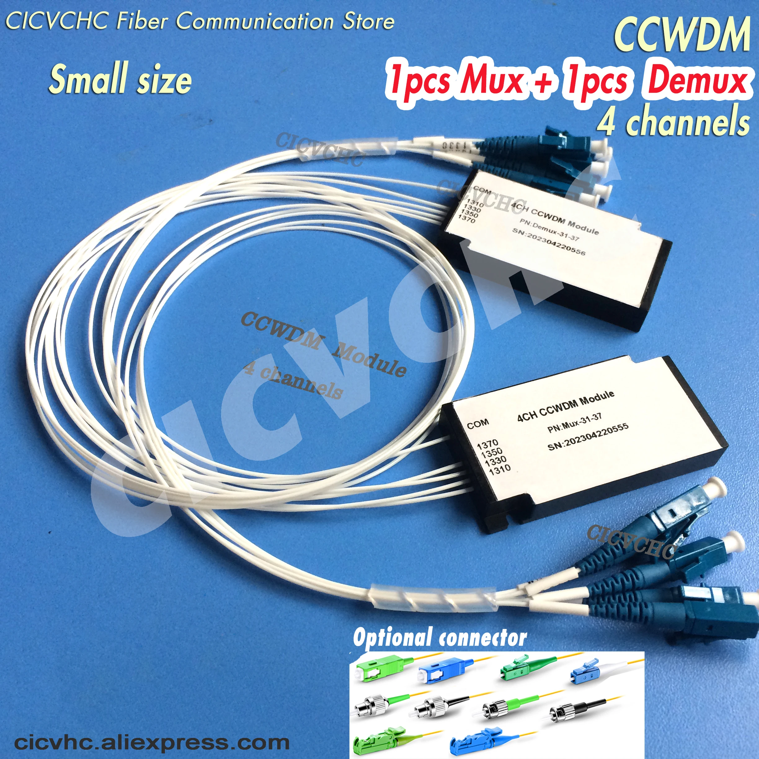 CCWDM module 4 Channels with Free-space Compact CWDM Mux+Demux with LC, SC, FC, ST, E2000 connector