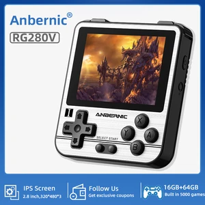 Ретро-Консоль ANBERNIC RG280V, 16G64G-5000 игр, 2,8 дюймов, IPS экран, портативная мини-консоль, подарок для детей, 280 в