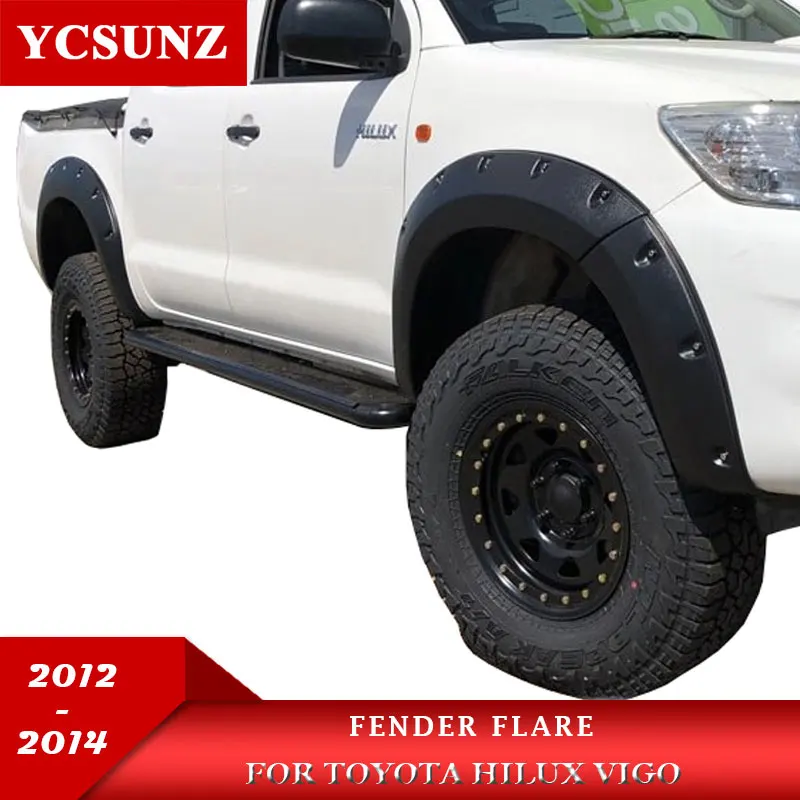 

Wheel Arch 6 Inch Nuts Offroad Fender Flares Black Mudguards For Toyota Hilux Vigo Sr5 2012 2013 2014 Double Cabin