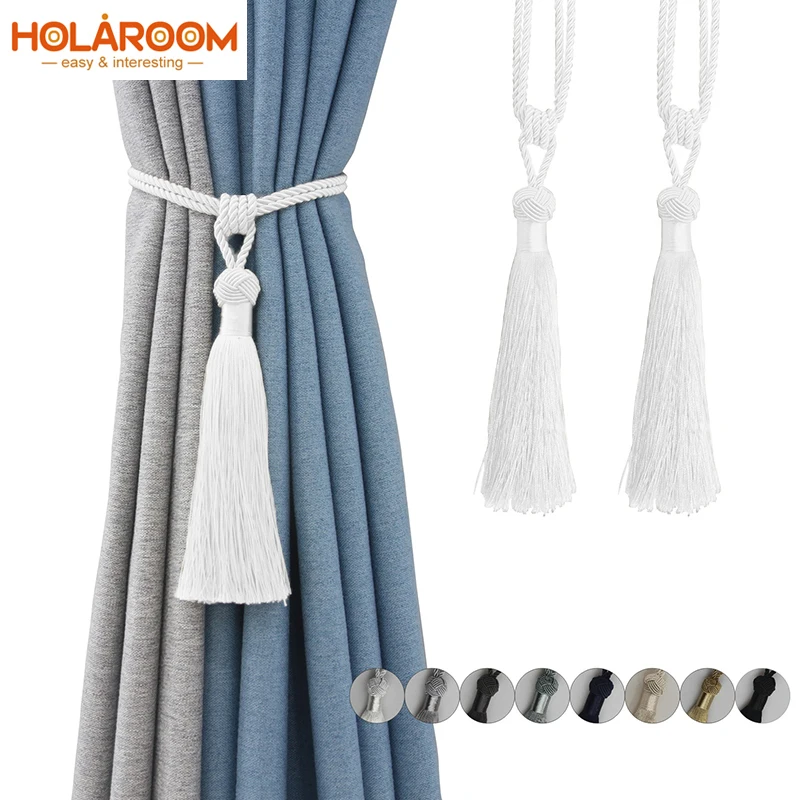 

European Style Curtain Clip Holders Tieback Buckle Clips Curtain Straps Rayon Tassels Curtain Accessories Home Window Decor