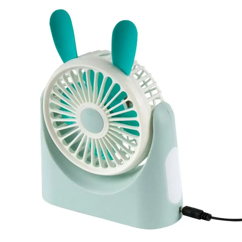 

Personal USB Fan For Desk Cartoon Net Cover Fan With Light 3 Speeds Adjustable Personal Small Desktop Quiet Fan For Home Office