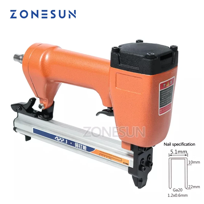 ZONESUN 422J Ga20 5,1 мм ширина штифт для ногтей пистолет пневматический Микро Пиннер воздушный Брэд для мебели деревянный диван деревообрабатывающий степлер