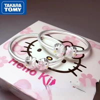 takara tomy2022 new hello kitty womens sterling silver s925 lightweight sweet lover bracelet cute opening parent child bracelet