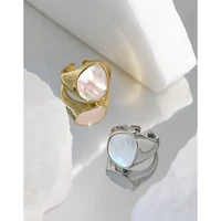 darkphoenix 364 korean edition ins niche minimalist design sense light luxury shell sterling silver ring female