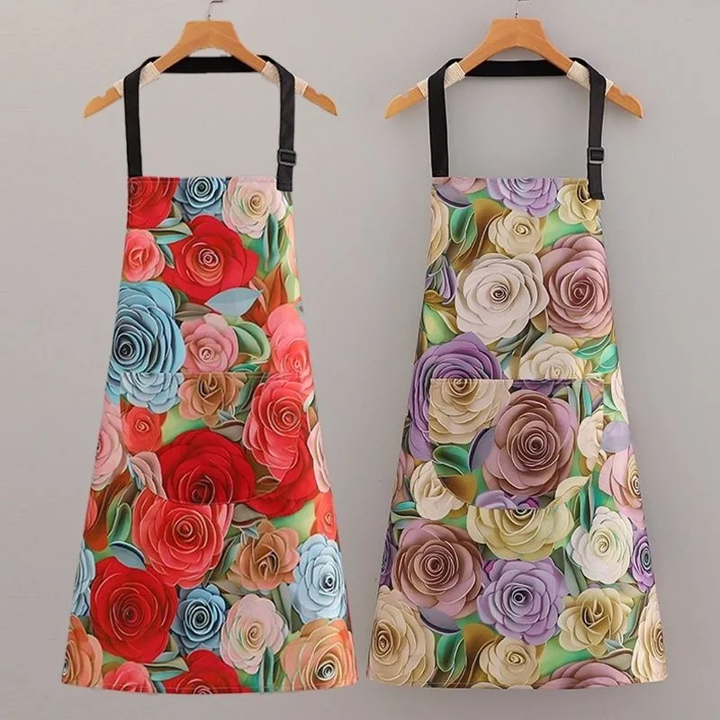 Цветочные кухонные фартуки с карманом маслостойкий фартук для выпечки мужской и