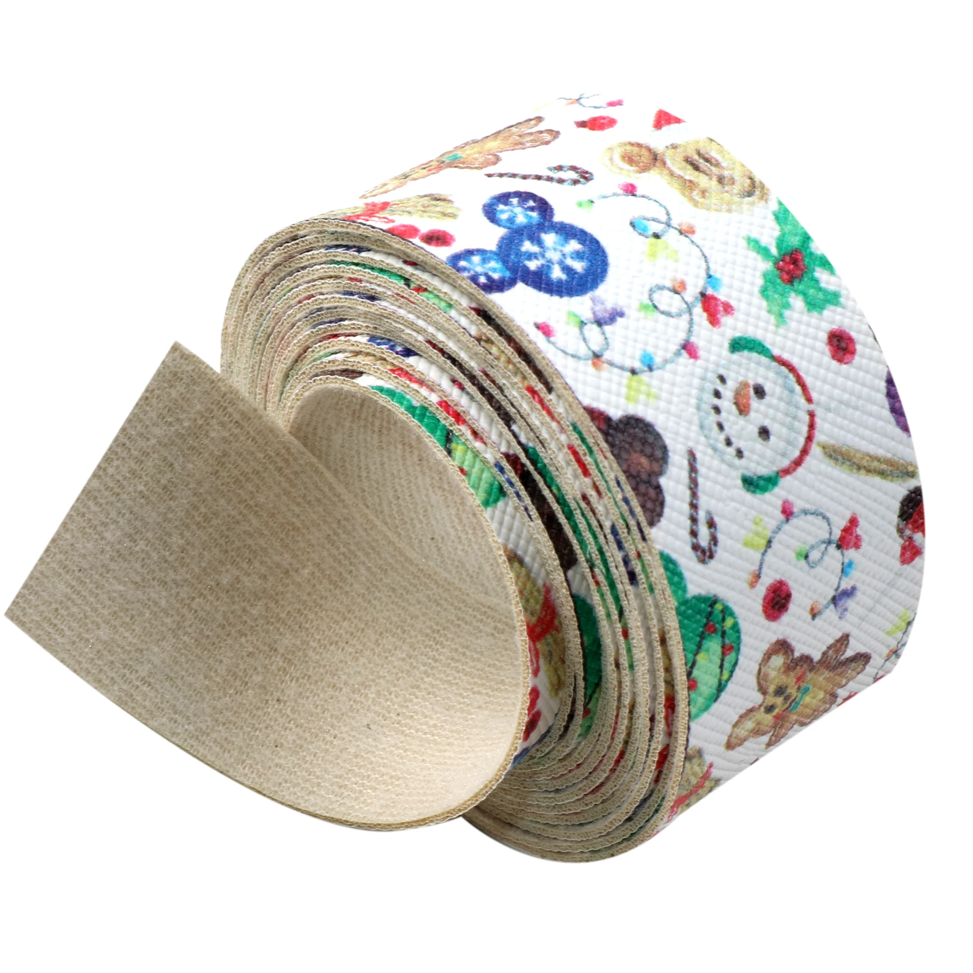 Лента из искусственной кожи с рождественским принтом 2 5*140 см