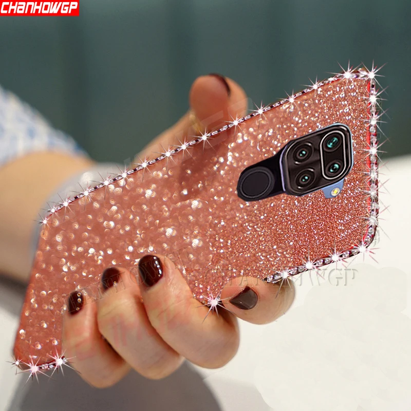 Чехол для Xiaomi Poco X3 NFC Redmi Note 9S 9 8T 7 8 Pro 9A 9C Mi 11 10T 9T 10 Lite с блестками и стразами мягкий