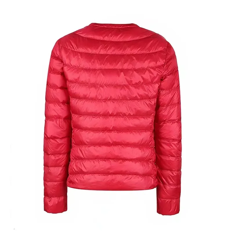 Winter Women Coat Ultralight Puffer 90% Down Jacket O-Neck Button Warm Padded Parka Coat Female Portable Overcoat Chaqueta Mujer