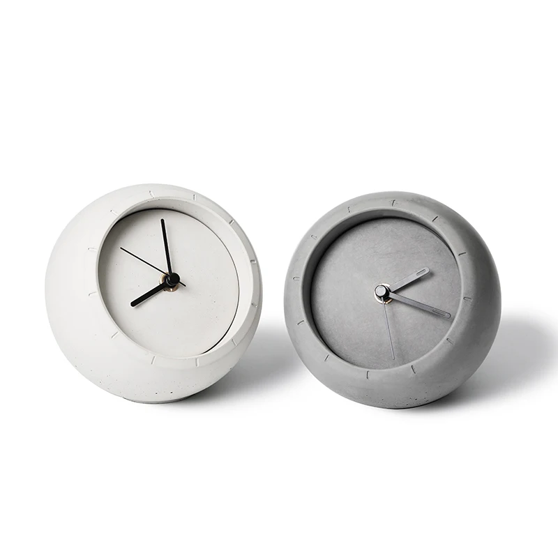 

Water concrete simple personality table clock creative jewelry desktop household storage cement silent table clock