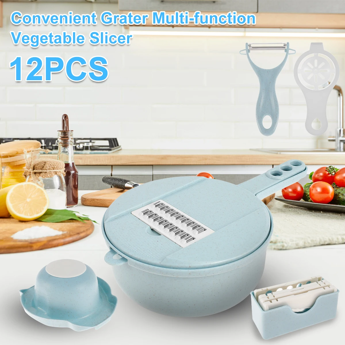 

Овощерезка с лезвиями из нержавеющей стали, 12 шт.