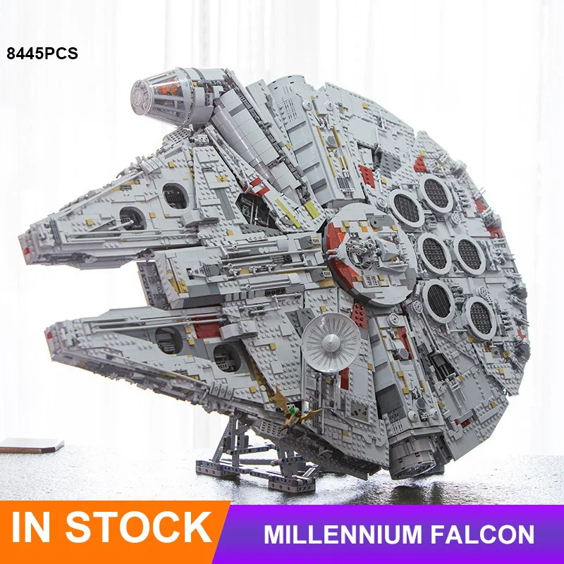 

With Stand Millennium Ship Falcon Building Blocks Kits Compatible With 05132 Star Bricks Christmas Birthday Gifts 75192