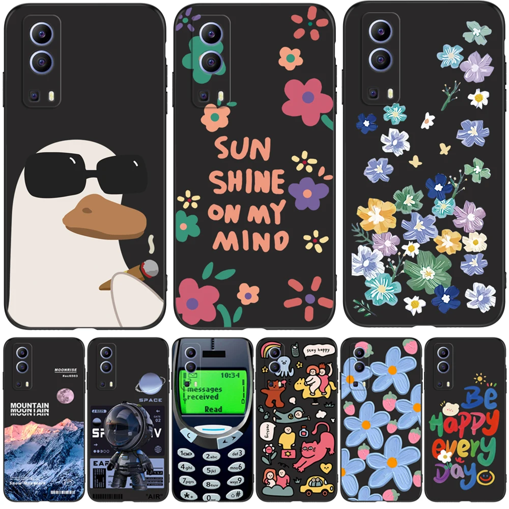 ДЛЯ vivo Y72 Y52 5G чехол Мягкая задняя крышка для V2041 телефонные чехлы vivoY72 Y 72 черный